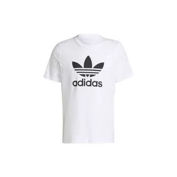Adidas Originals Adicolor Classics Большой логотип с принтом Спортивная футболка с круглым вырезом Мужские топы Белые H06644 XL