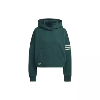 Adidas Originals Adicolor Neuclassics Классическая толстовка с капюшоном с тремя полосками и принтом, толстовка с длинными рукавами, женские топы, зеленый HS6772 M