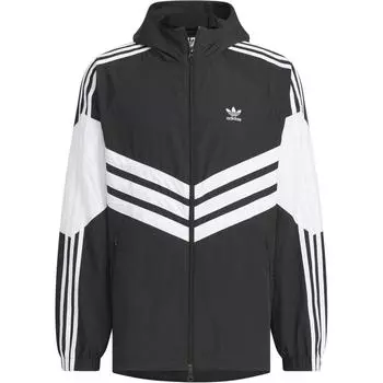 Adidas Originals Adicolor Ветровка Ретро Три Полоски Логотип Куртка Мужская Куртка Черный JM7260 L