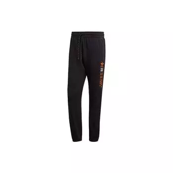 Adidas Originals Adv Logo Sp Logo Print Повседневные спортивные брюки с манжетами Мужские брюки Черные GD5986 XS