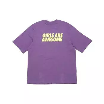 Adidas Originals Clover Girls Are Awesome спортивная футболка с короткими рукавами и принтом, мужские топы, фиолетовый GK4879 L