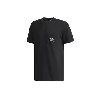Adidas Originals Clover Logo Спортивная футболка с коротким рукавом Мужские топы Черные CW5174 M