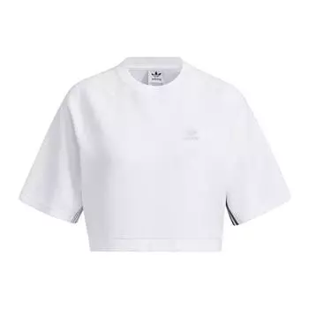 Adidas Originals Clover Toc Графическая футболка Короткая спортивная футболка с круглым вырезом Женские топы Белые IN1006 M