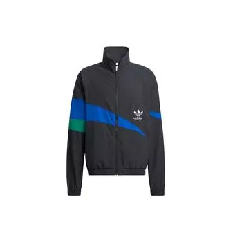 Adidas Originals Clover Ts Track Top контрастная строчка с логотипом, мужская куртка, черная HF5942 L