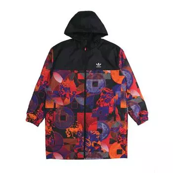 Adidas Originals CNY Двусторонняя парка Повседневная куртка средней длины с капюшоном Мужская верхняя одежда Черный GN5451 S