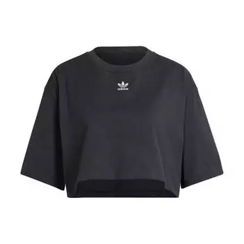 Укороченный топ Adidas Originals Essentials с вышитым логотипом, женские топы, черный цвет IT9887 M