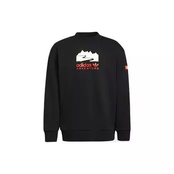 Adidas Originals Fun Print Спортивный пуловер с круглым вырезом Мужские топы Черный H09106 S