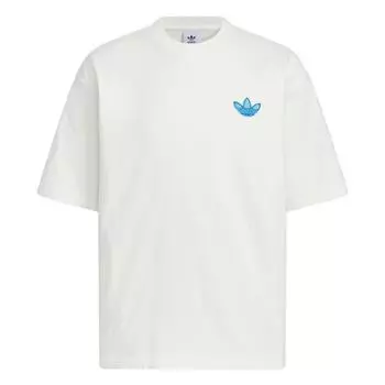 Adidas Originals Футболка с графикой трилистника Удобная Универсальная Модная Мягкая Футболка с коротким рукавом Мужские топы Белая KE5793 XL