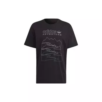 Adidas Originals FW22 Футболка с круглым вырезом и логотипом Мужские топы Черные HK5007 M