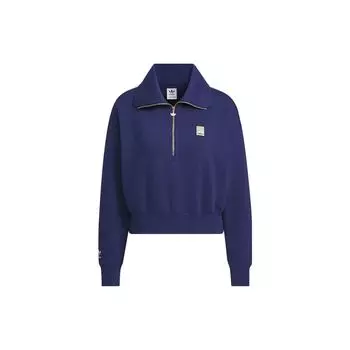 Adidas Originals FW23 Winter Series Skate Короткий свитшот с полумолнией и отложным воротником Женские топы Темно-синий IZ1515 S
