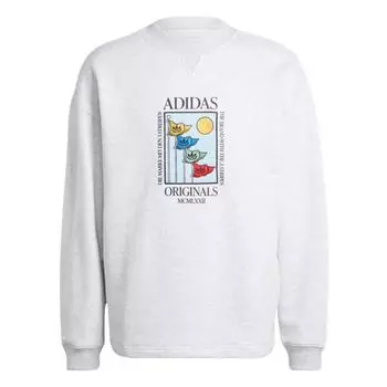 Adidas Оригинальная свободная удобная дышащая мягкая толстовка с принтом букв, мужская толстовка светло-серого цвета IZ2550 XS