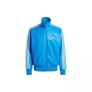 Adidas Originals Logo Stripe Высокий воротник с длинными рукавами Мужская куртка на молнии Верхняя одежда Синяя IZ4035 XS