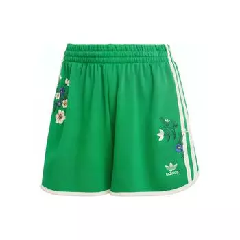 Adidas Originals Модные графические шорты с цветочным принтом Женские шорты Зеленые IT7272 L