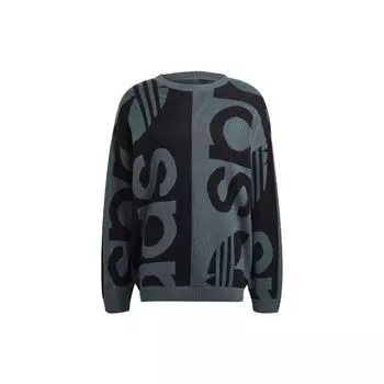 Adidas Originals модный вязаный повседневный спортивный свитер с большим логотипом мужские топы серый GN3317 L