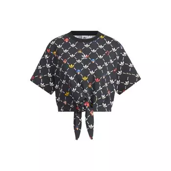 Adidas Originals Monkey Kingdom мультяшный узор логотип печатный спортивный короткий рукав футболка женские топы черный IP1769 M