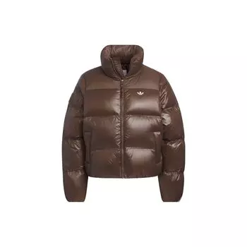 Adidas Originals однотонный логотип спортивный пуховик с длинными рукавами женская верхняя одежда коричневый IK2797 XXS