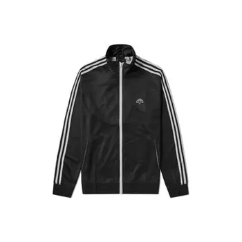 Adidas Originals Полосатая куртка с логотипом и воротником на молнии Мужские куртки черные DM9863 XS