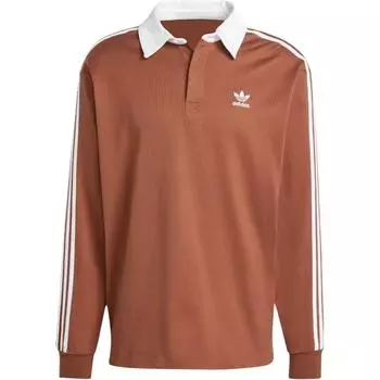 Adidas Originals Полосатый свитер с длинным рукавом Поло Рубашка мужская коричневая IZ2469 L