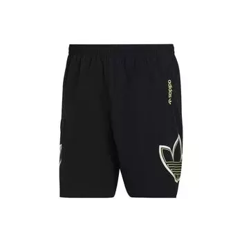 Adidas Originals Повседневные быстросохнущие шорты с контрастным большим логотипом Мужские брюки черные HE4684 XS