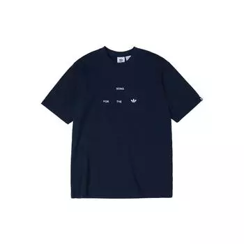 Adidas Originals SFTM Совместная брендовая футболка с логотипом алфавита и круглым вырезом с короткими рукавами Топы унисекс Темно-синий HT1981 XXS