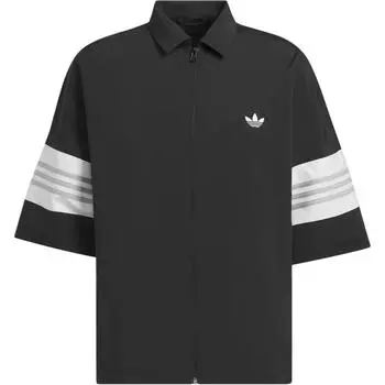 Adidas Originals SS24 Спортивная рубашка-поло свободного покроя Комфортная повседневная рубашка с коротким рукавом Топы унисекс Черный IY7392 M