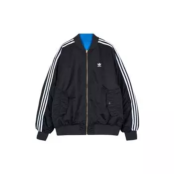 Adidas Originals Stripe Design Двусторонняя повседневная свободная хлопковая куртка Мужская куртка черная IW3641 M