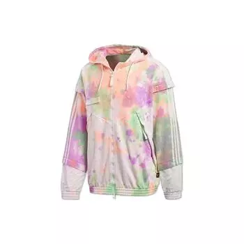 Adidas Мужская толстовка с капюшоном Originals Tie-Dye на шнурке и молнии, разноцветная CW9413 XS