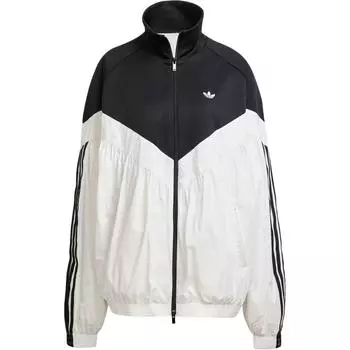 Adidas Originals Tracktop Striped Logo Универсальная удобная повседневная куртка Женская куртка Белая черная JZ6777 M