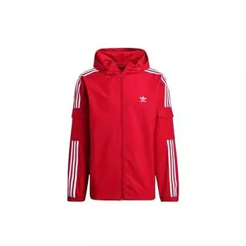 Adidas Originals Trefoil 3-полосная повседневная спортивная куртка с молнией во всю длину Мужская верхняя одежда малиновый GN3473 L