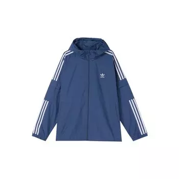 Adidas Originals Trefoil 3-полосная тканая спортивная куртка с капюшоном Мужские куртки синие GN3469 XS