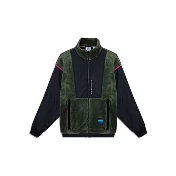 Adidas Originals Trefoil Adv Sherpa Jacket Colorblock Спортивное пальто с воротником-стойкой Мужская верхняя одежда Зеленый GV0927 XS
