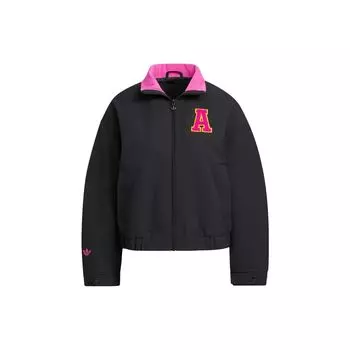 Adidas Originals Trefoil Антиуниверситетская куртка с вышивкой логотипа и принтом Женская куртка черная IL6500 XL