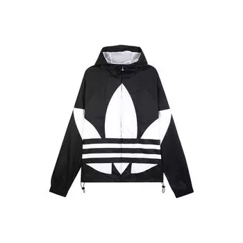 Adidas Originals Trefoil Большой логотип с принтом Спортивная куртка Мужская Верхняя одежда Черный FM3757 M