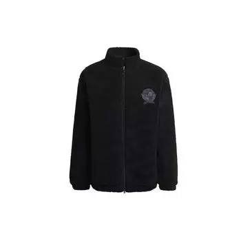 Adidas Originals Trefoil C Crest Теплая флисовая спортивная куртка с воротником-стойкой Мужская верхняя одежда Черный H32150 S