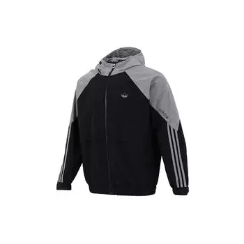Adidas Originals Trefoil Color-Block Плетеная куртка с капюшоном Мужская верхняя одежда Черный HC0328 XL
