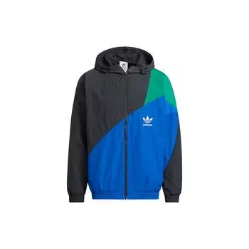 Adidas Originals Trefoil Colorblock Спортивная куртка с капюшоном и логотипом Мужские куртки Синие HF5946 S