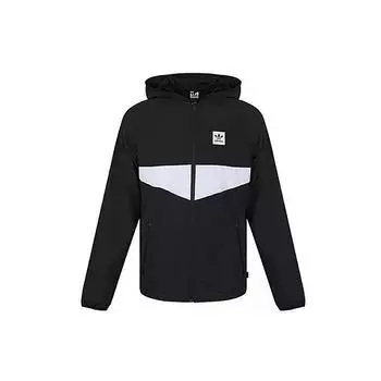 Adidas Originals Trefoil Dekum Упакованная ветровка с капюшоном Свободная вязаная куртка Мужские куртки черные FH8187 S