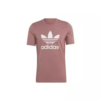 Adidas Originals Trefoil Front Logo Спортивная дышащая футболка с короткими рукавами Мужские топы Бордовый HN5446 XL