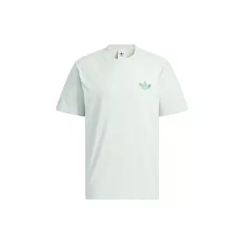 Adidas Originals Trefoil Gradient Logo Print Спортивная футболка с короткими рукавами Мужские топы Льняно-зеленый IK8682 XS