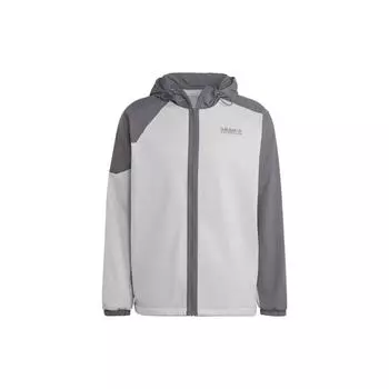 Adidas Originals Trefoil Logo Мужская толстовка с капюшоном на молнии Светло-серый HK5020 L