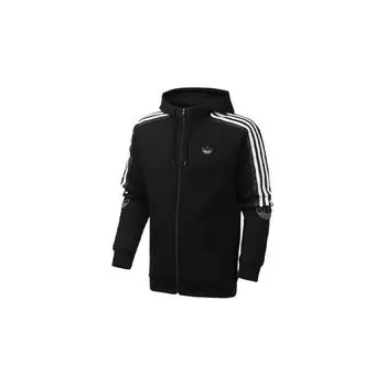 Adidas Originals Trefoil Logo Print Повседневная куртка с капюшоном Мужские куртки черные ED4695 S