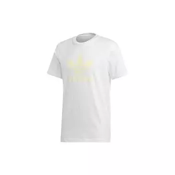 Adidas Originals Trefoil Logo Print Спортивная футболка с коротким рукавом Мужские топы Белые FK1349 L