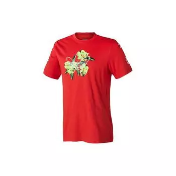 Adidas Originals Trefoil Logo Спортивная футболка с круглым вырезом Мужские топы Розовый GJ7771 S