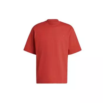 Adidas Originals Trefoil Logo Свободная спортивная футболка с коротким рукавом Мужские топы Бордовый HC8589 M