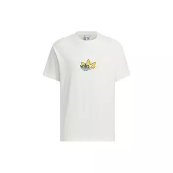 Adidas Originals Trefoil M2 Графическая футболка Свободная спортивная футболка с короткими рукавами Мужские топы Han-Jade-White IN1043 XL
