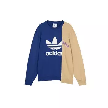 Толстовка Adidas Originals Trefoil MR Crewneck с логотипом и принтом Spliced, осенняя мужская толстовка Victory-Blue HC0380 XS