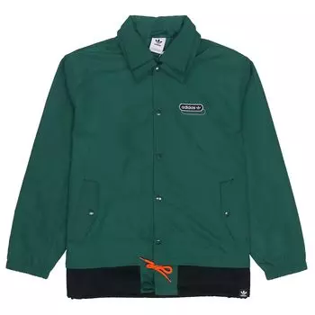 Adidas Originals Trefoil Mr Ветровка Двухслойная кнопка с воротником на флисовой подкладке с логотипом Спортивная куртка Мужская верхняя одежда Лесно-зеленый HG7905 S
