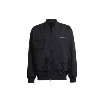 Adidas Originals Trefoil однотонная куртка с несколькими карманами и воротником-стойкой Осенний сезон Мужская куртка черная HK2745 XS