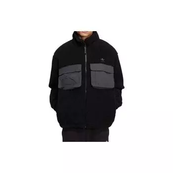 Adidas Originals Trefoil однотонная спортивная флисовая куртка мужские куртки черные IC8162 S