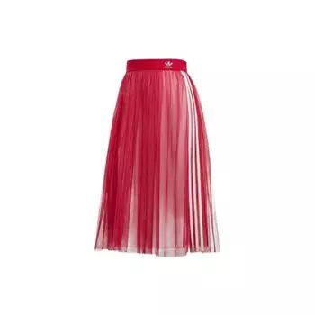 Adidas Originals Trefoil Однотонная юбка-миди Женская юбка красная DV0851 XS